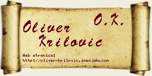 Oliver Krilović vizit kartica